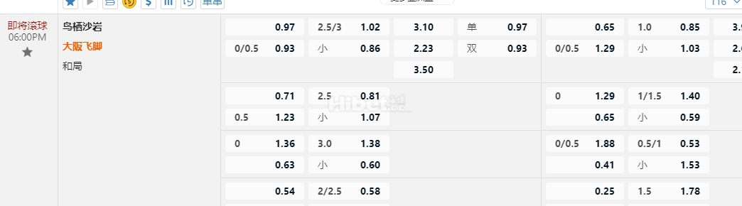 日本J1联赛06:00PM 鸟栖沙岩 大阪飞脚